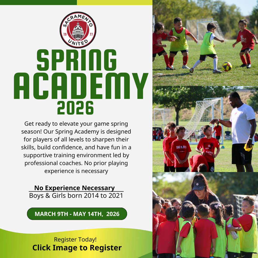 Spring Academy Bumper Sticker Spring Academy (Starts) - Sacramento United Soccer Club